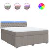 vidaXL Boxspringbett mit Matratze Taupe 180x200 cm Stoff