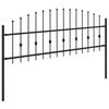 vidaXL Spie&szlig;zaun Schwarz 200 x 130 cm Pulverbeschichteter Stahl