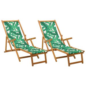 vidaXL Klappbare Sonnenliege 2 pcs 3 Position Massives Eukalyptus Holz