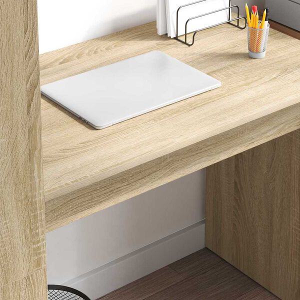 vidaXL Schreibtisch Sonoma-Eiche 113 x 54 x 120 cm Holzwerkstoff