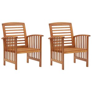 vidaXL Gartenst&uuml;hle 2 Stk. Massivholz Akazie