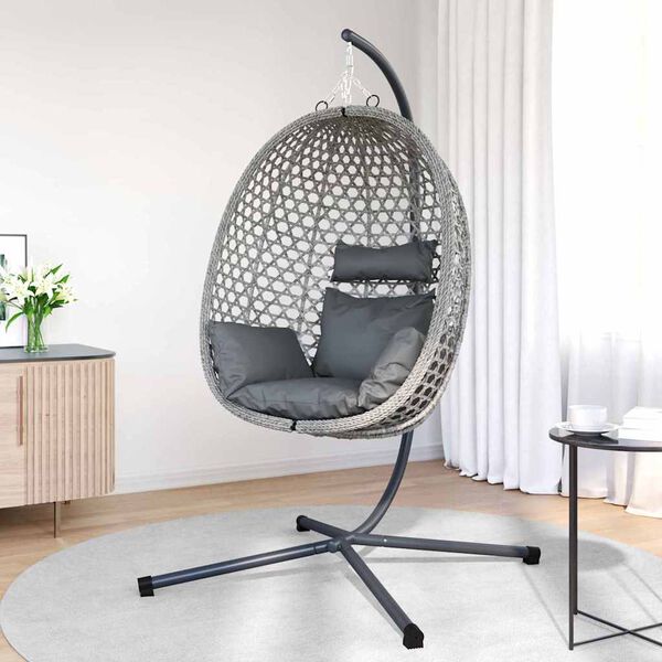 vidaXL H&auml;ngendes Ei-Stuhl Anthrazit und Grau 104 x 100 x 191 cm