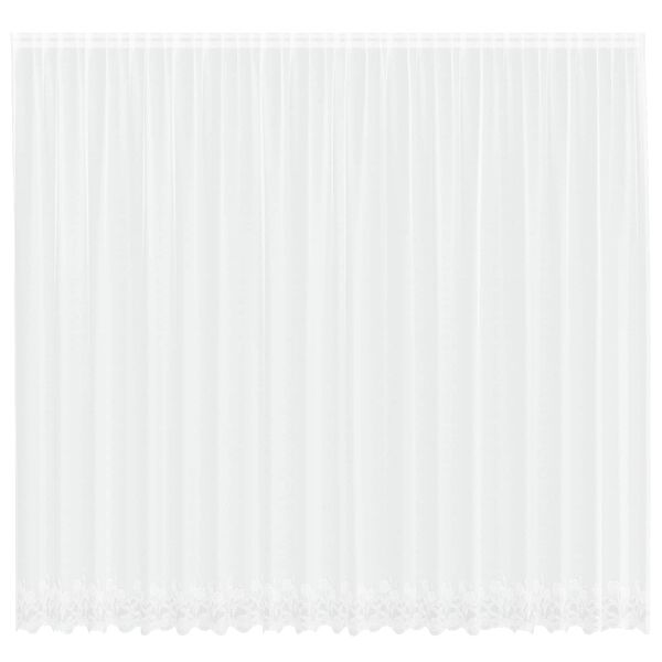 vidaXL Spitzenvorhang mit Vorh&auml;ngen Floral Wei&szlig; 280 x 500 cm Polyester