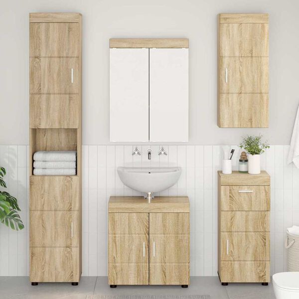 vidaXL Badezimmer-Wandschrank TULUM Sonoma-Eiche 37 x 24,5 x 86 cm