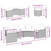 vidaXL 3-tlg. Garten-Sofagarnitur Halbrund Grau Poly Rattan