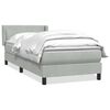 vidaXL Boxspringbett mit Matratze Hellgrau 100x220 cm Samt