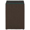 vidaXL Beistelltisch mit Glasplatte Braun 35x35x52 cm Poly Rattan