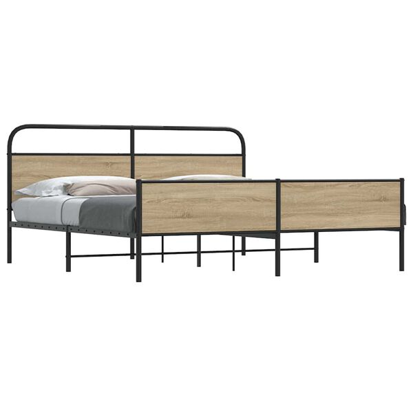 vidaXL Metallbett ohne Matratze R&auml;uchereiche 193x203 cm