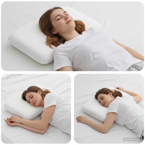 vidaXL Schlafkissen Uni Wei&szlig; 60 x 40 x 10,5 cm Viscoschaum