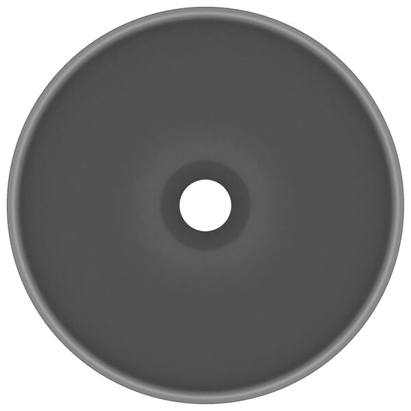 vidaXL Luxus-Waschbecken Rund Matt Dunkelgrau 32,5x14 cm Keramik