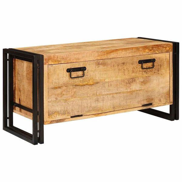 vidaXL Schuhschrank mit T&uuml;r Braun 90 x 38 x 45 cm Massivholz Mango