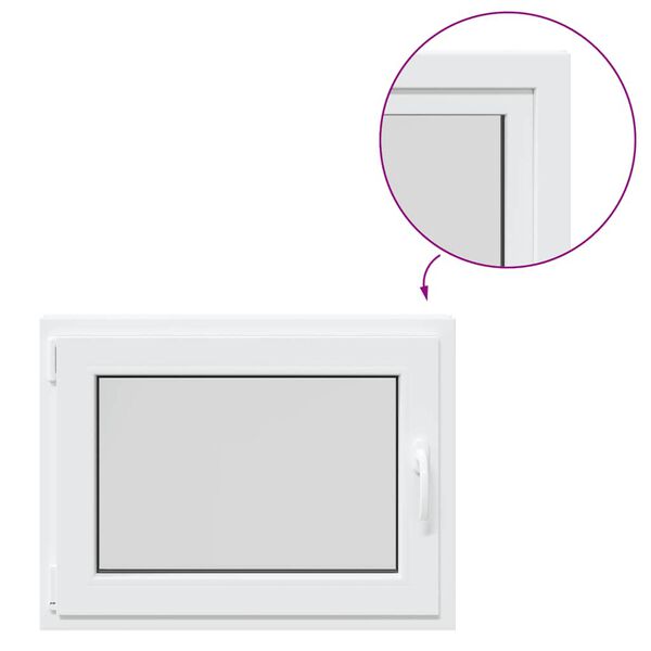 vidaXL Kellerfenster "RISOR" 80x70 cm Drehkipp DIN Links Wei&szlig;