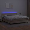 vidaXL Boxspringbett mit Matratze & LED Cappuccino-Braun 160x200cm