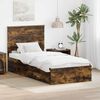 vidaXL Bettrahmen Ger&auml;ucherte Eiche 90 x 200 cm Holzwerkstoff