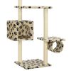 vidaXL Katzenbaum mit Sisal-Kratzs&auml;ulen 260 cm Beige Pfoten-Muster