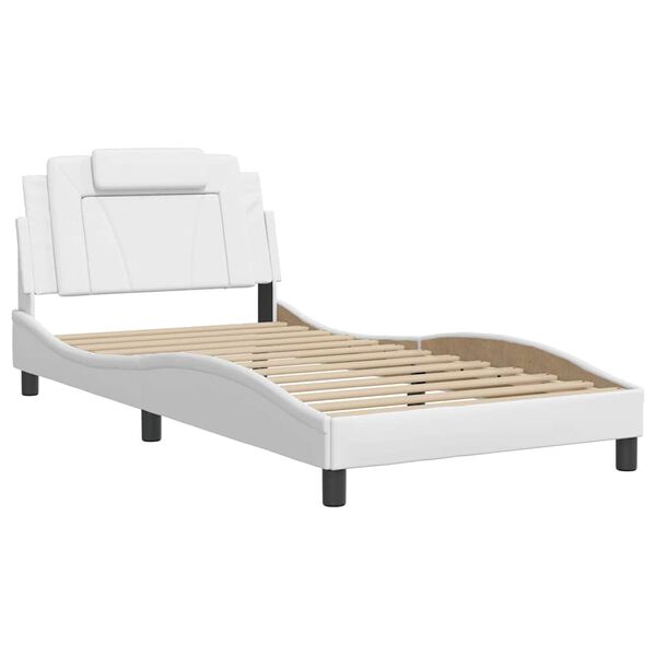 vidaXL Bettgestell "Viana" ohne Matratze Wei&szlig; 100x203 cm Kunstleder