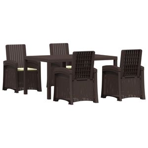 vidaXL Garten Essgruppe 5 stk. Braun und Creme PP