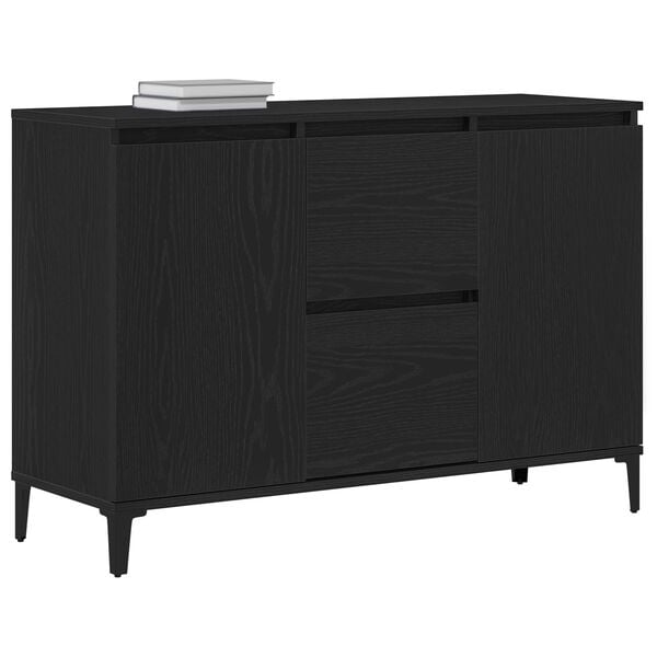 vidaXL Sideboard Schwarz Eichen-Optik 104 x 35 x 70 cm Holzwerkstoff