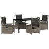 vidaXL Garten Essgruppe 5 stk. Grau Poly-Rattan