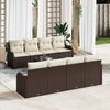 vidaXL Garten-Sofa-Set mit Kissen mit Speicher 9 pcs Braun und Creme