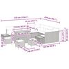 vidaXL Gartensofa-set mit Kissen 13 pcs Schwarz Poly Rattan