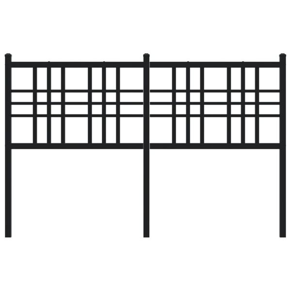 vidaXL Kopfteil Metall Schwarz 137 cm