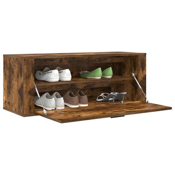 vidaXL Wand-Schuhschrank R&auml;uchereiche 100x35x38 cm Holzwerkstoff