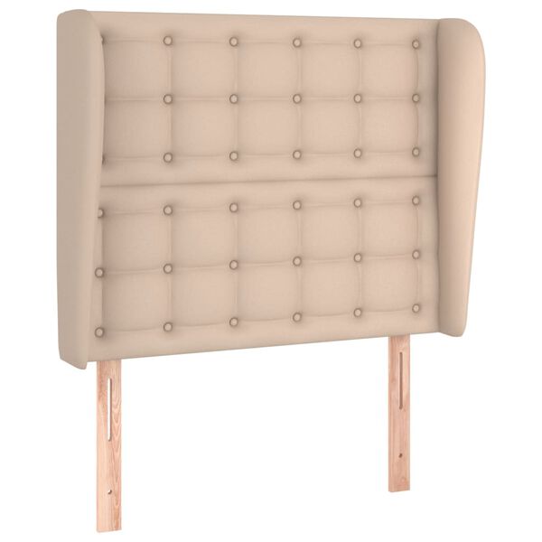 vidaXL Kopfteil mit Ohren Cappuccino-Braun 103x23x118/128cm Kunstleder