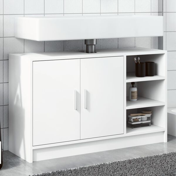 vidaXL Waschbeckenunterschrank Wei&szlig; 90x29x55 cm Holzwerkstoff