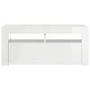 vidaXL TV-Schrank mit LED-Leuchten Hochglanz-Wei&szlig; 90x35x40 cm