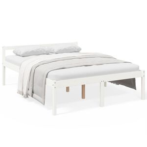 vidaXL Seniorenbett Wei&szlig; 160x200 cm Massivholz Kiefer
