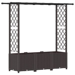 vidaXL Hochbeet mit Rankgitter und Dach Braun 162,5 x 40 x 136 cm PP