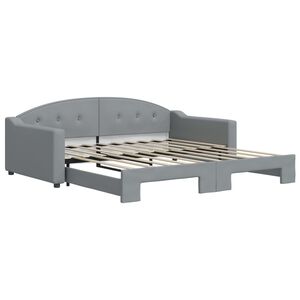 vidaXL Tagesbett Ausziehbar Hellgrau 100x190 cm Stoff
