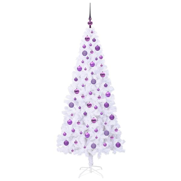 vidaXL K&uuml;nstlicher Weihnachtsbaum Wei&szlig; 180 cm PVC und Stahl