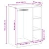 vidaXL Kleiderschrank mit Regal Schwarz Eichen-Optik 77 x 48 x 102 cm