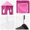 vidaXL Kinderloftbett Wei&szlig; und Rosa 107 x 200 cm Metall