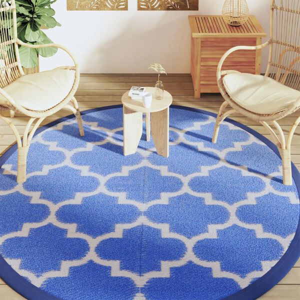 vidaXL Outdoor-Teppich ARAKIL Blau &Oslash;200 cm PP