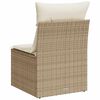 vidaXL Gartensessel ohne Armlehnen mit Kissen Beige Poly Rattan