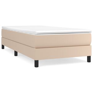 vidaXL Boxspringbett mit Matratze Cappuccino-Braun 90x200cm Kunstleder
