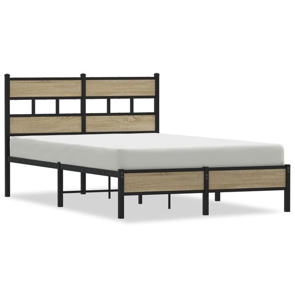 vidaXL Bettgestell ohne Matratze Sonoma-Eiche 120x200 cm Holzwerkstoff