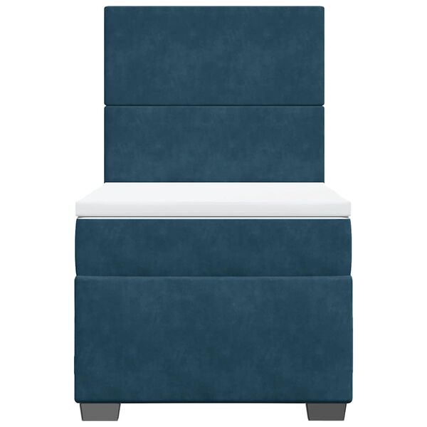 vidaXL Boxspringbett mit Matratze Blau 80x200 cm Samt