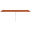vidaXL Markise Manuell Einziehbar mit LED 600x350 cm Orange und Braun