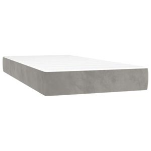 vidaXL Taschenfederkernmatratze Mittel Hellgrau 80x210x20 cm Samt
