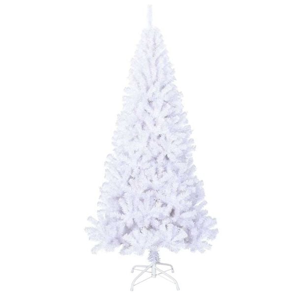 vidaXL Künstlicher Weihnachtsbaum mit Dicken Zweigen Weiß 210 cm PVC
