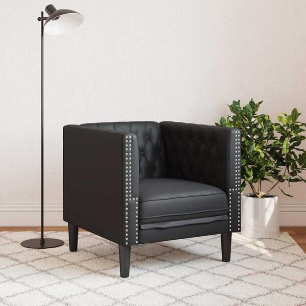 vidaXL Sofa Schwarz 74,5 x 71 x 70,5 cm PVC