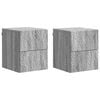 vidaXL Wandmontierter Nachttisch 2 Stk. Sonoma-Grau 34,5 x 33 x 40 cm