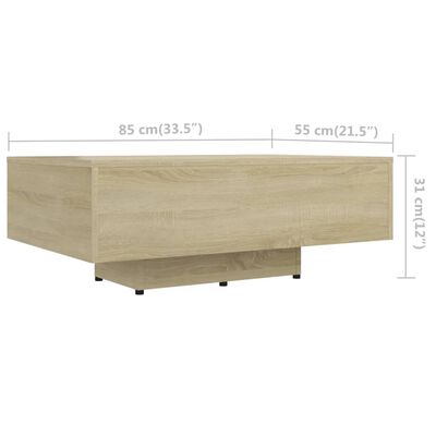 vidaXL Couchtisch Sonoma-Eiche 85x55x31 cm Holzwerkstoff