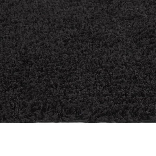 vidaXL Teppich Shaggy Hochflor Schwarz 140x200 cm