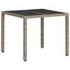 vidaXL 5-tlg. Garten-Essgruppe mit Kissen Hellgrau Poly Rattan Glas