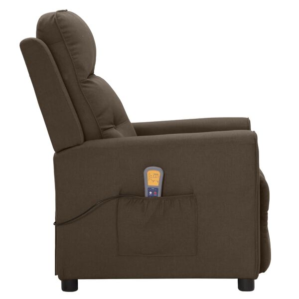 vidaXL Massagesessel Dunkelbraun Stoff